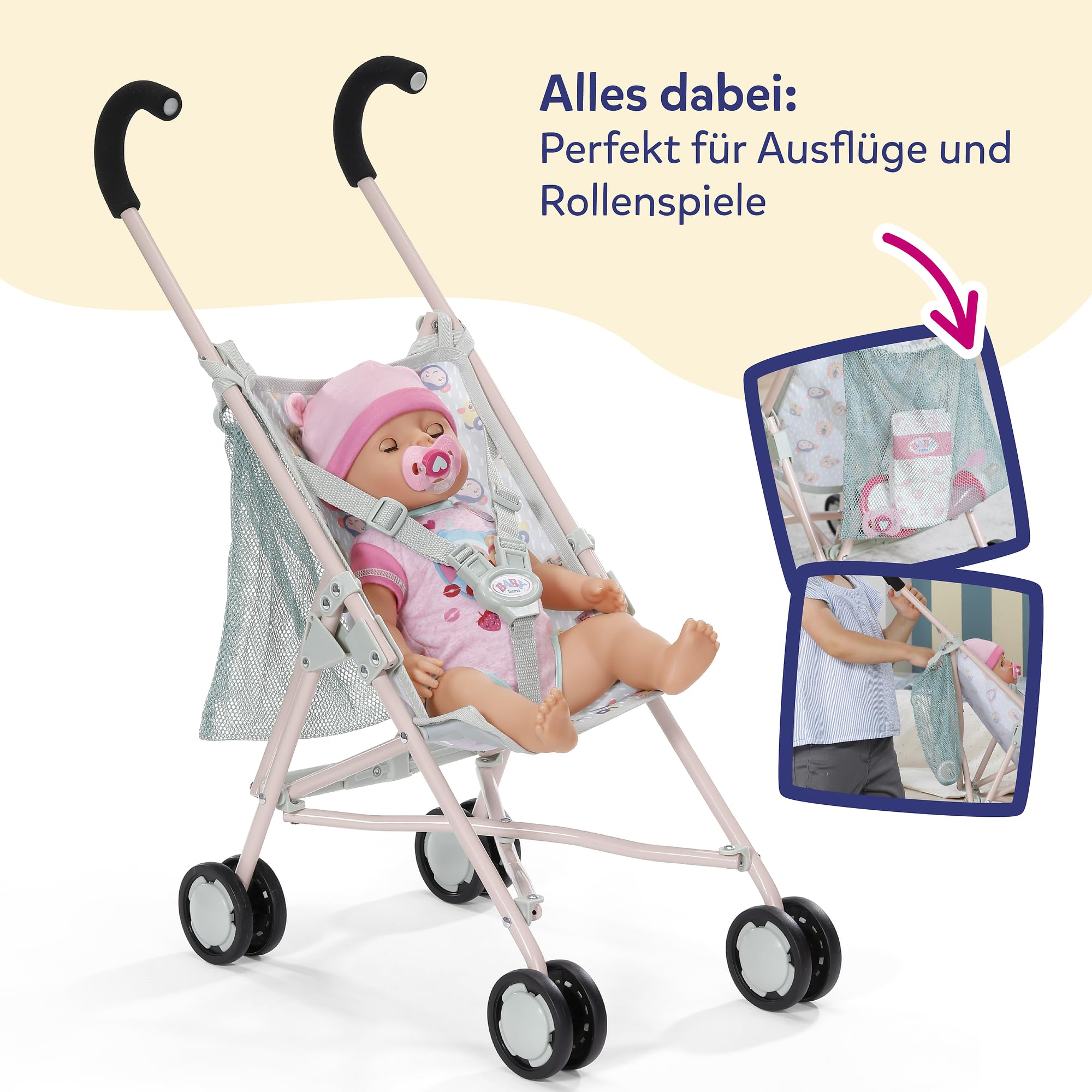 baby-born-puppenwagen-mit-tasche-dschungel-design-faltbar image 7
