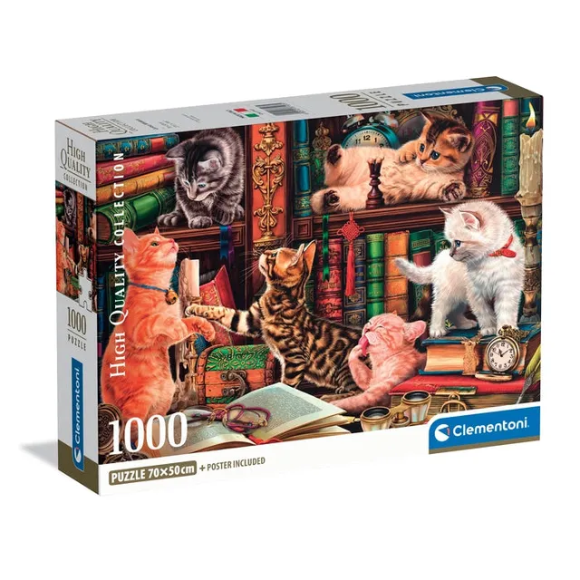 clementoni-puzzle-curious-whiskers-1000-teile-tiere-70-x-50-cm image 1