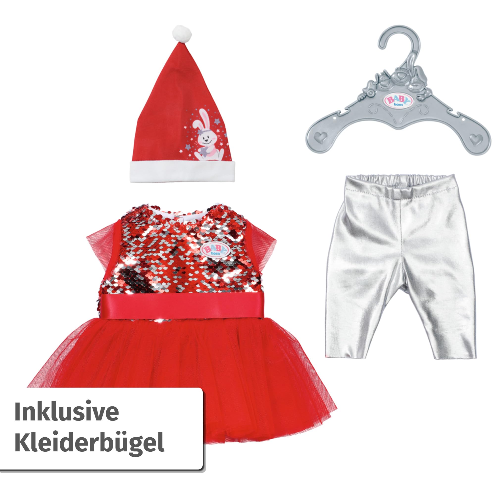 baby-born-weihnachtsoutfit-43cm-weihnachtskleid-mit-pailletten-leggings-und-m-tz image 7