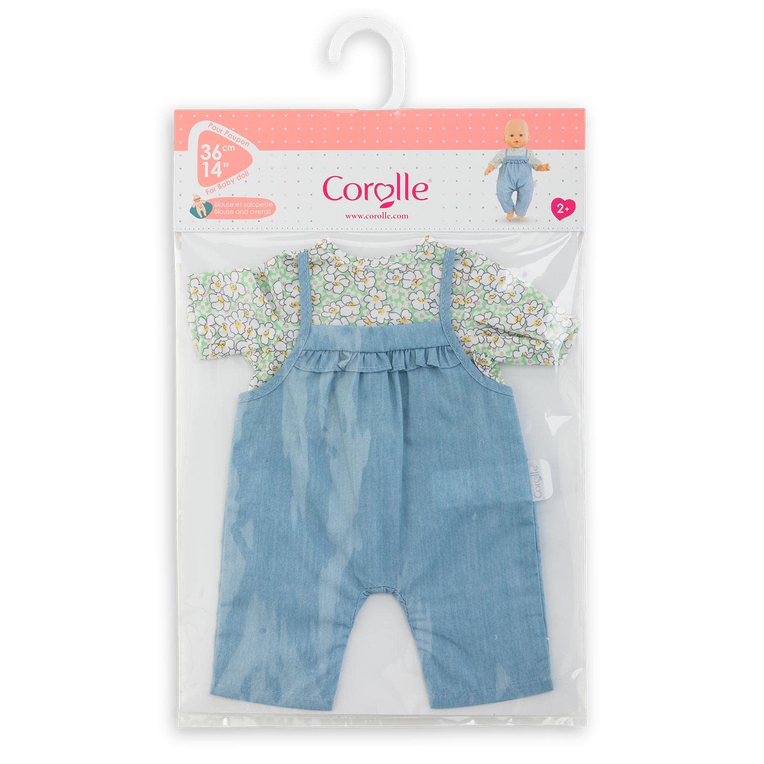 corolle-mon-grand-poupon-puppenkleidung-latzhose-und-bluse-f-r-36cm-babypuppen image 4
