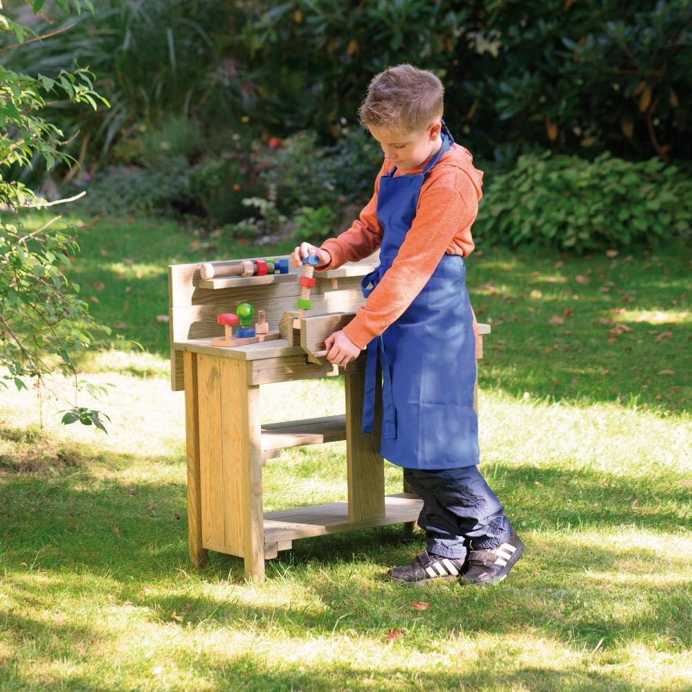 erzi-10049-werkbank-outdoor-aus-holz-f-r-kinder-mit-schraubstock image 2