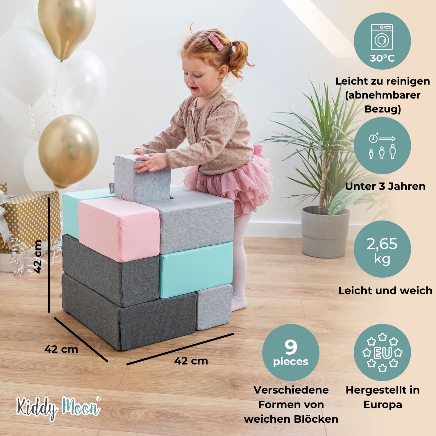 kiddymoon-schaumstoff-w-rfel-9-st-ck-14-cm-bausteine-set-mix-hellgrau-dunkelgrau image 3