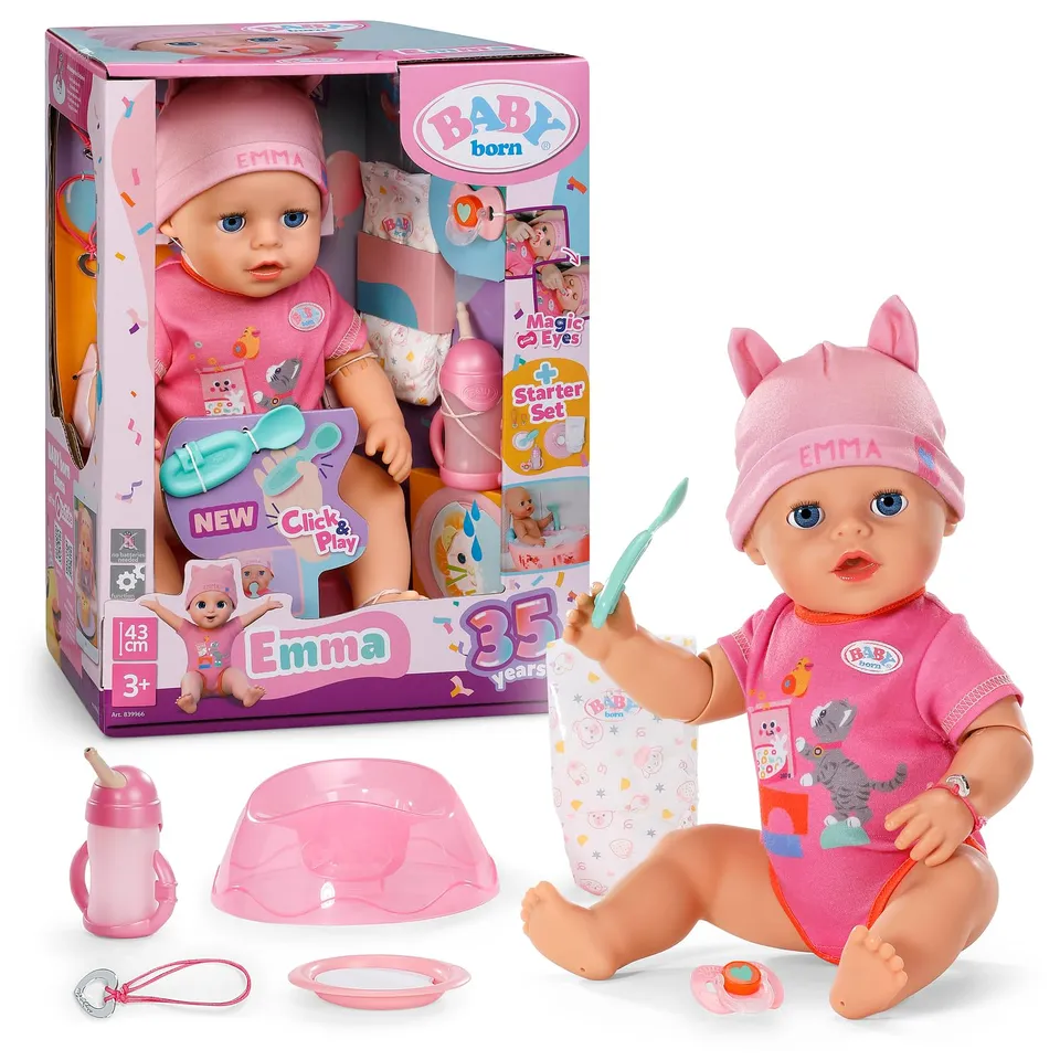 baby-born-emma-43-cm-babypuppe-mit-click-play-10-funktionen image 1