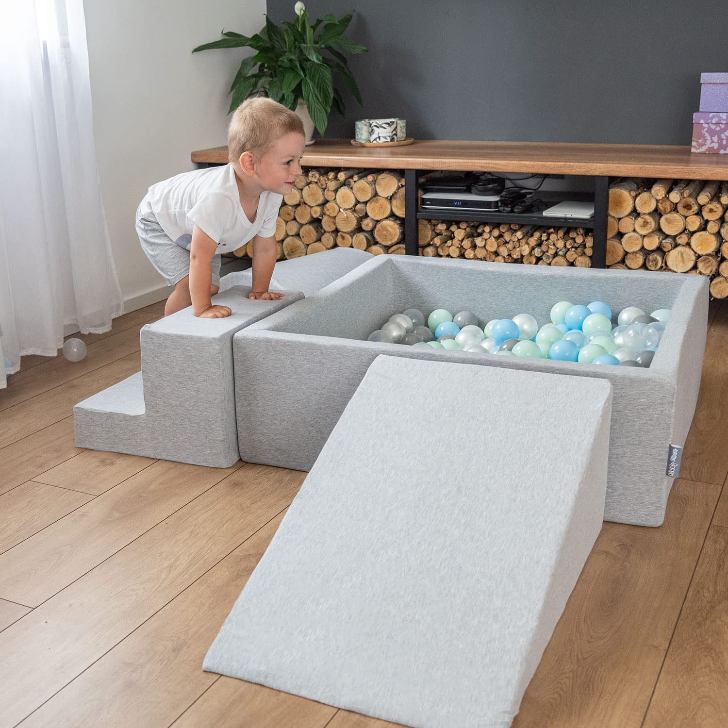 kiddymoon-b-llebad-quadrat-120-x-120-x-30-cm-ohne-b-lle-weiches-spielbad image 2