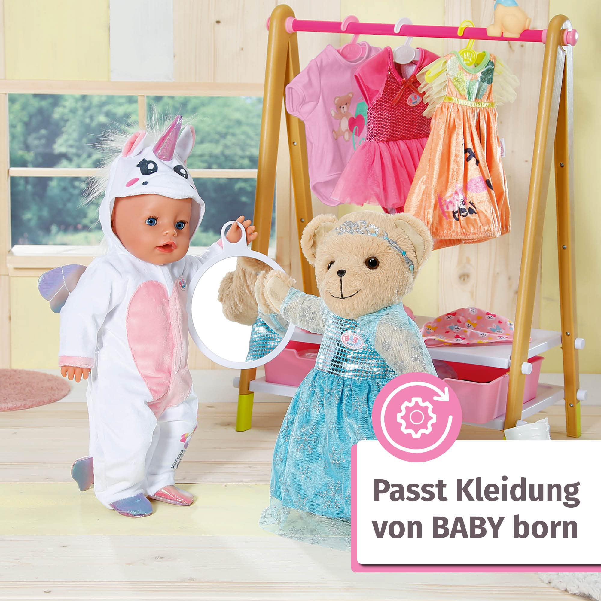 baby-born-b-r-blau-mit-blauem-strampler-teddy-kuscheltier-zapf-creation-835616 image 5