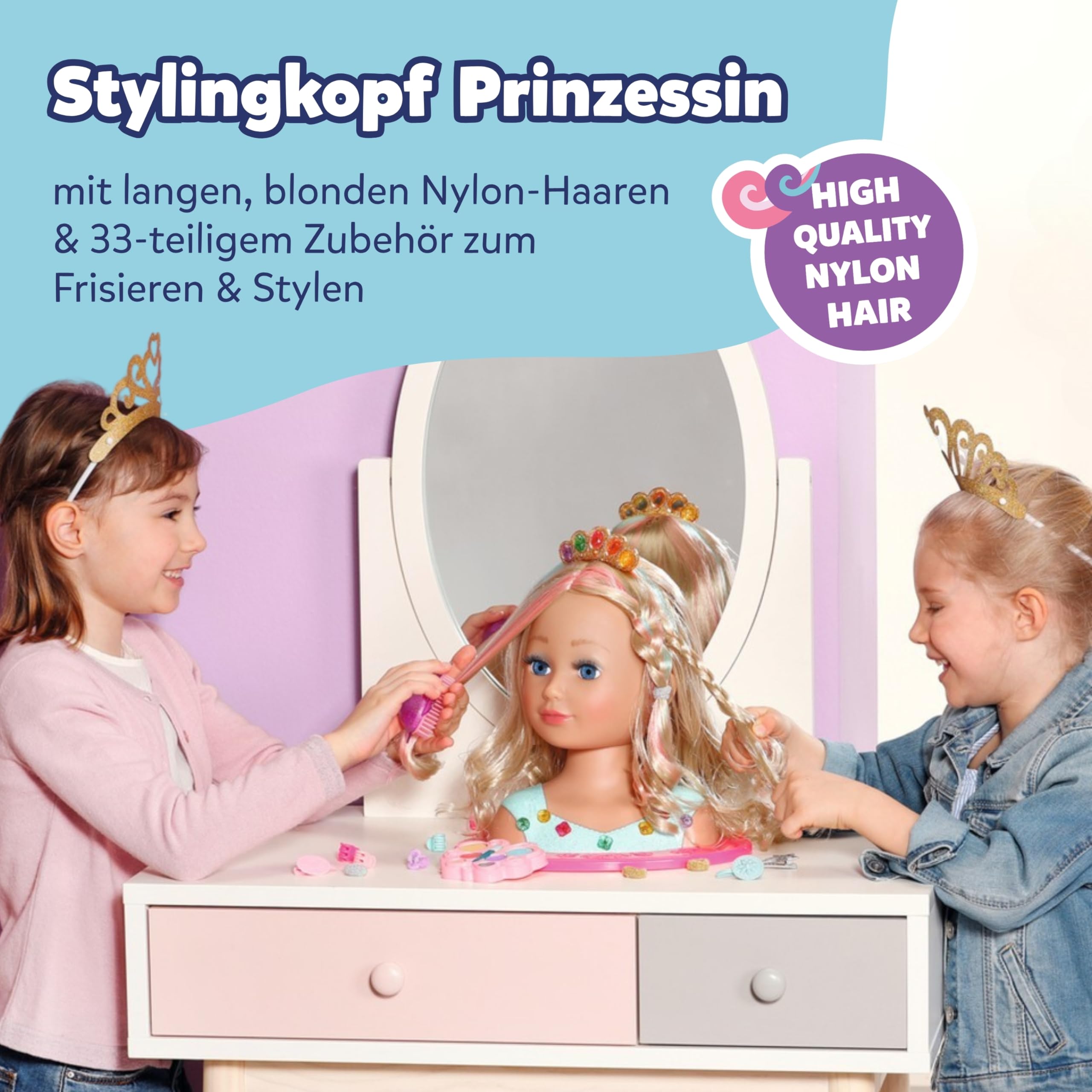 baby-born-stylingkopf-prinzessin-frisierkopf-mit-schminkpalette image 3