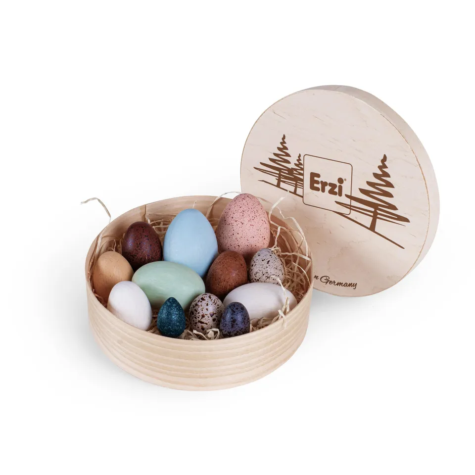 erzi-06011-dekorative-eier-aus-holz-12-teiliges-set-im-spankorb image 1