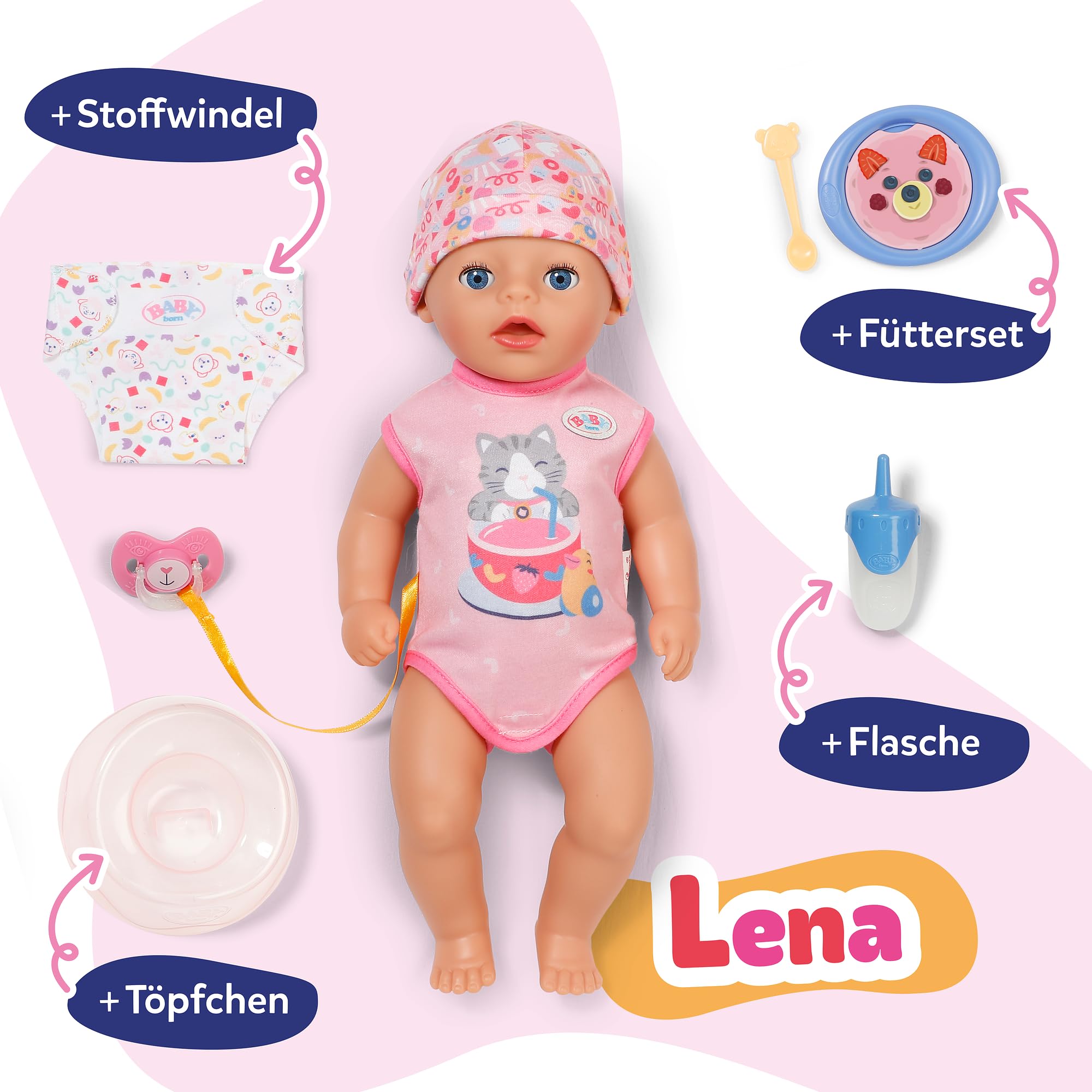 baby-born-little-lena-36-cm-babypuppe-pinker-strampler-7-funktionen image 2