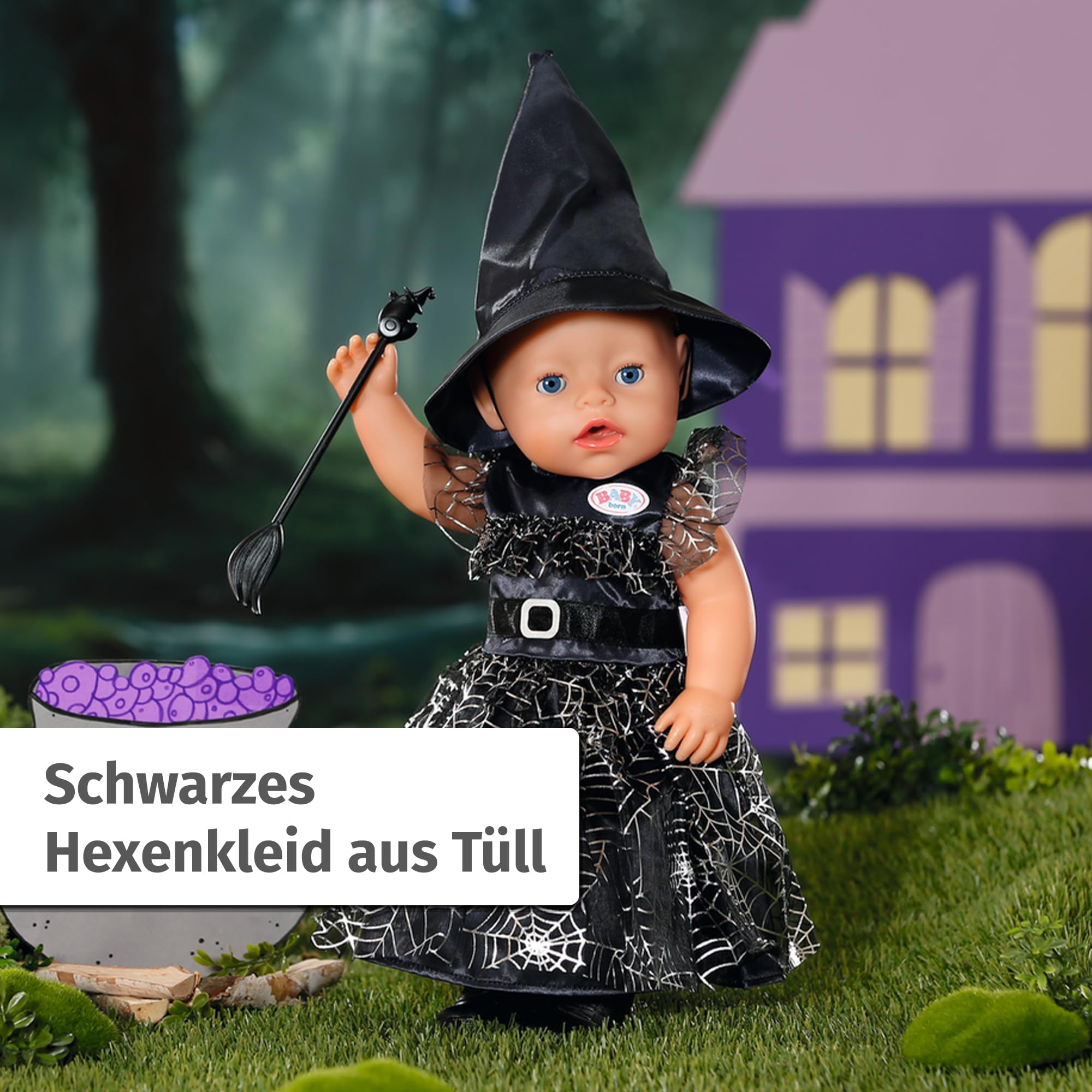 baby-born-hexenkleid-43-cm-mit-besen-und-hexenhut-836026 image 2