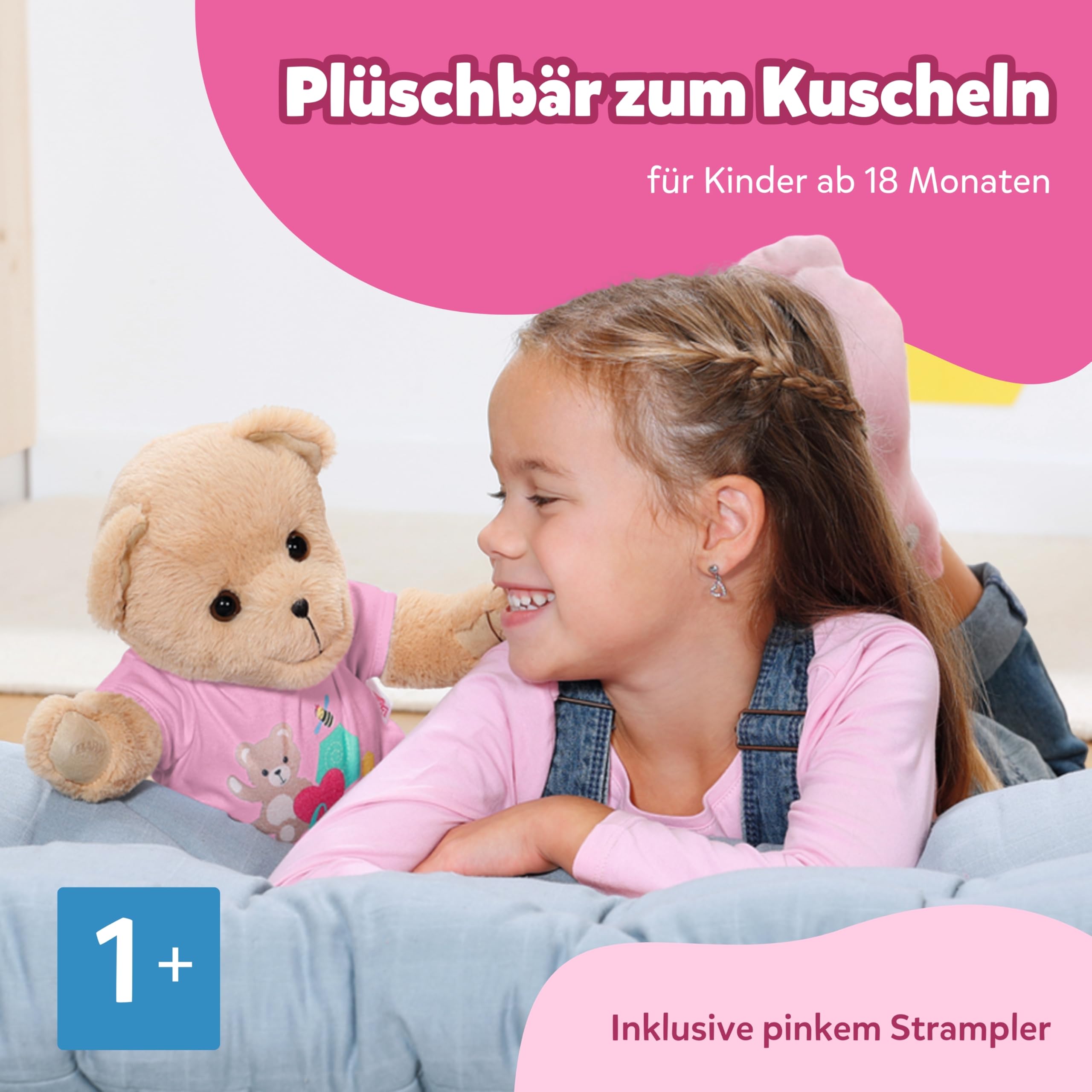 baby-born-b-r-pl-sch-teddy-mit-beweglichen-gelenken-pinkem-strampler-und-zubeh-r image 3