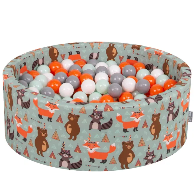kiddymoon-b-llebad-rund-90x30-cm-mit-200-b-llen-7-cm-f-chse-gr-n image 1