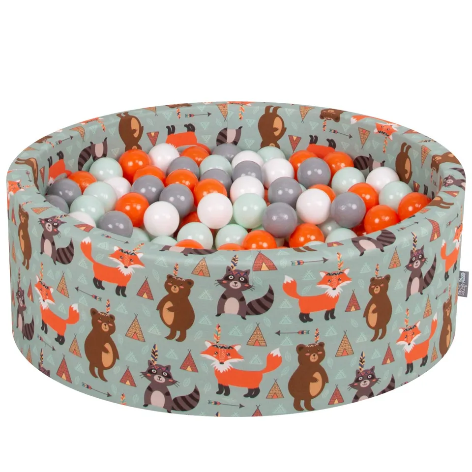 kiddymoon-b-llebad-rund-90x30-cm-mit-200-b-llen-7-cm-f-chse-gr-n image 1