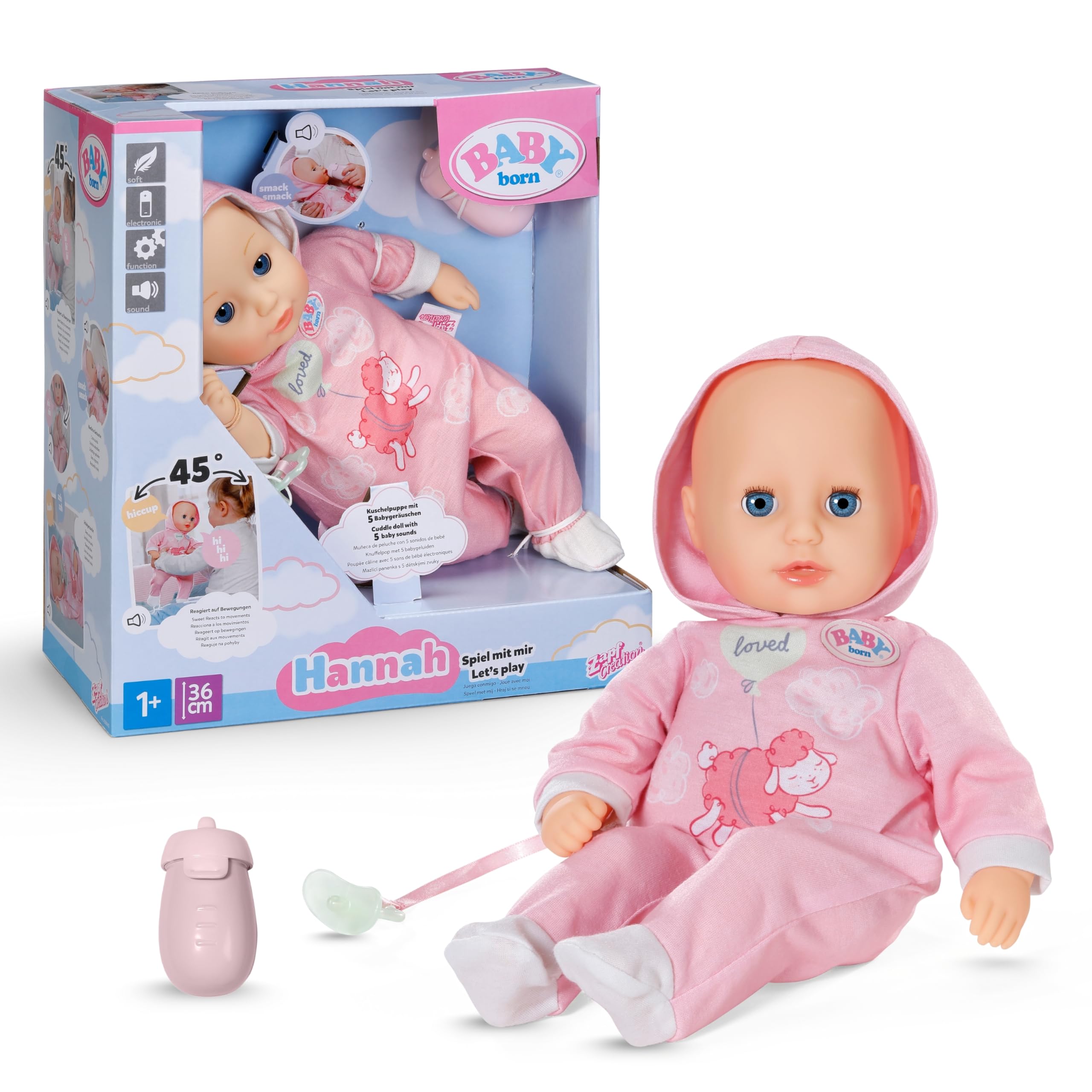 baby-born-little-hannah-36-cm-babypuppe-mit-5-funktionen-und-stoffk-rper image 1