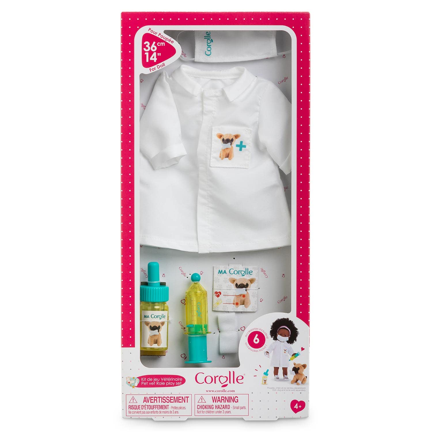 corolle-9000212370-tierarzt-zubeh-rset-outfit-5-teilig-f-r-36-cm-ma-corolle-pupp image 2