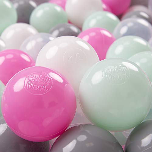 kiddymoon-b-lle-100x-7-cm-transparent-grau-wei-rosa-minze-f-r-b-llebad image 7