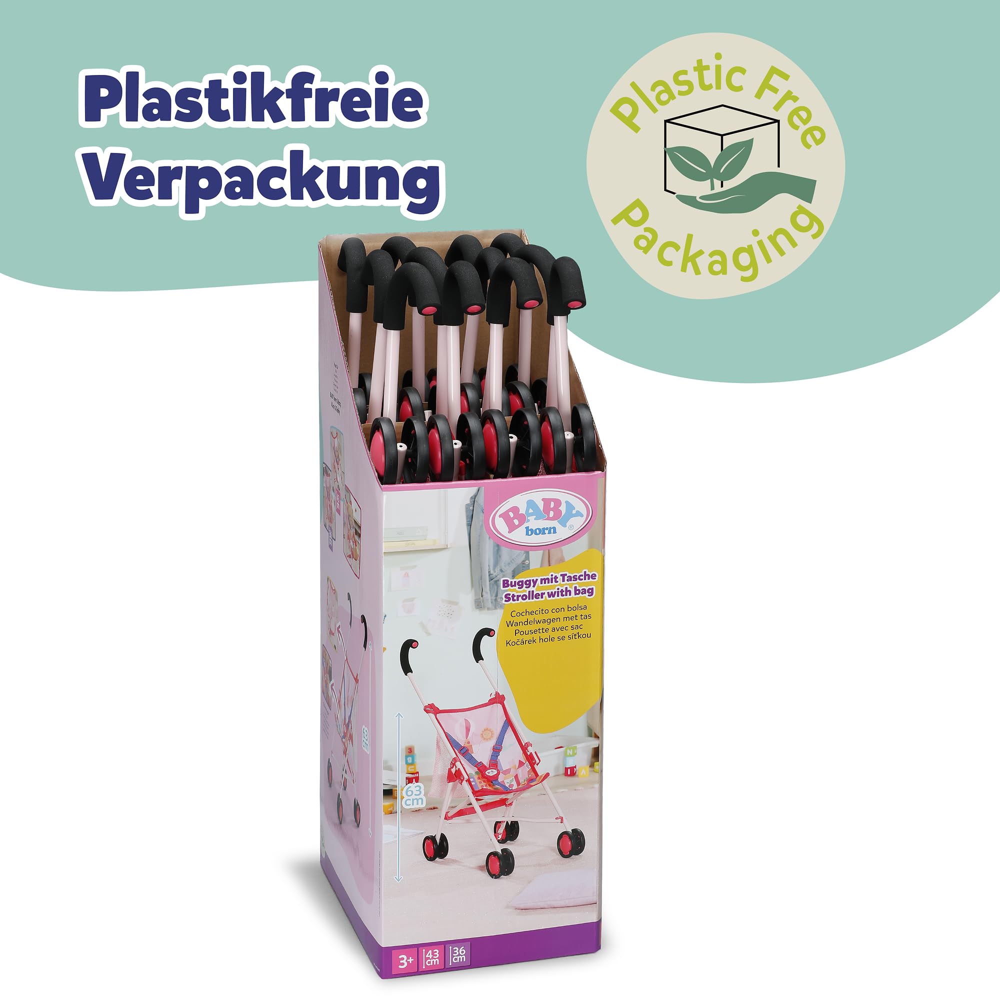 baby-born-puppenwagen-mit-tasche-in-pink-f-r-36-cm-und-43-cm-puppen image 8