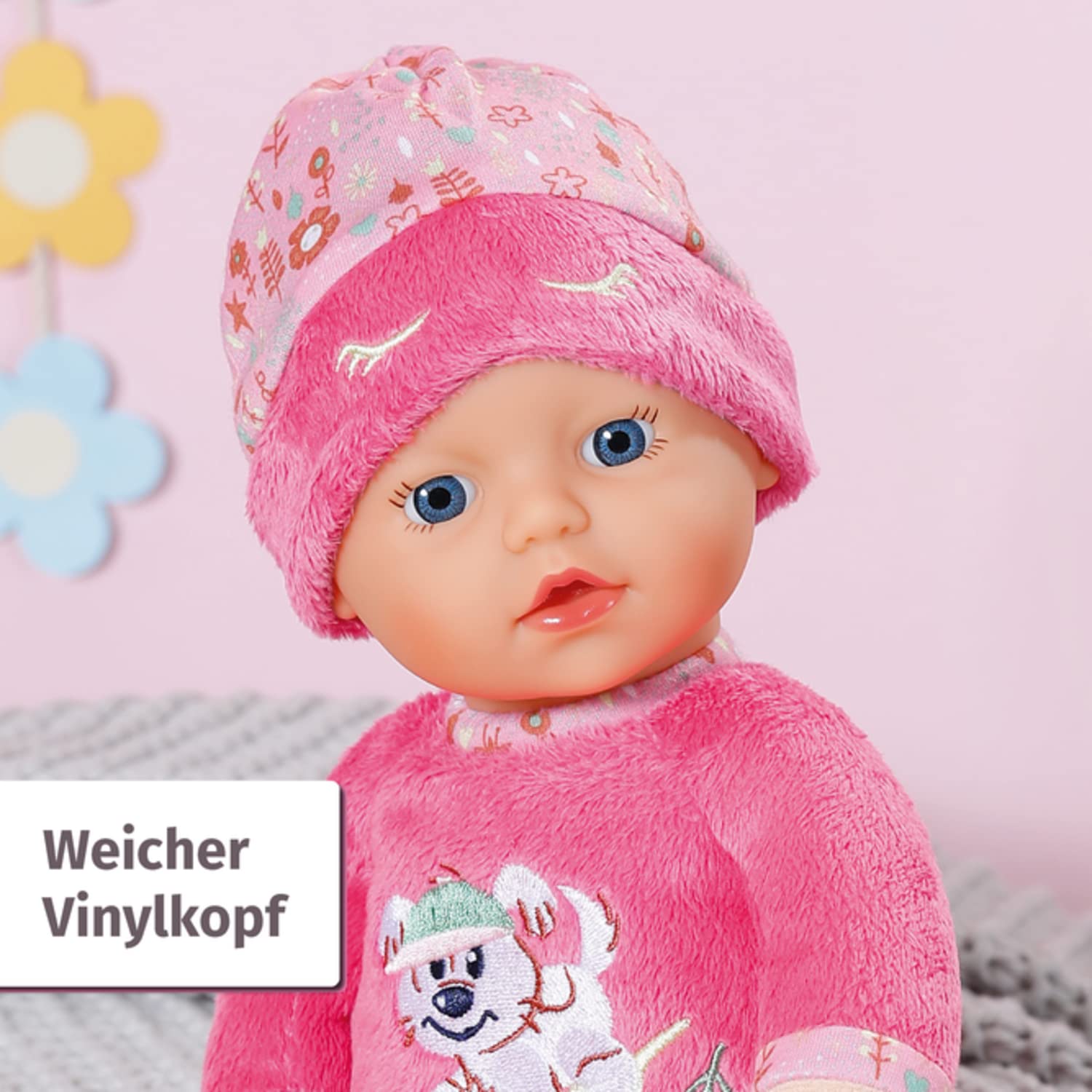 baby-born-sleepy-for-babies-pink-stoffpuppe-30-cm-waschbar-mit-rassel-ab-geburt image 6