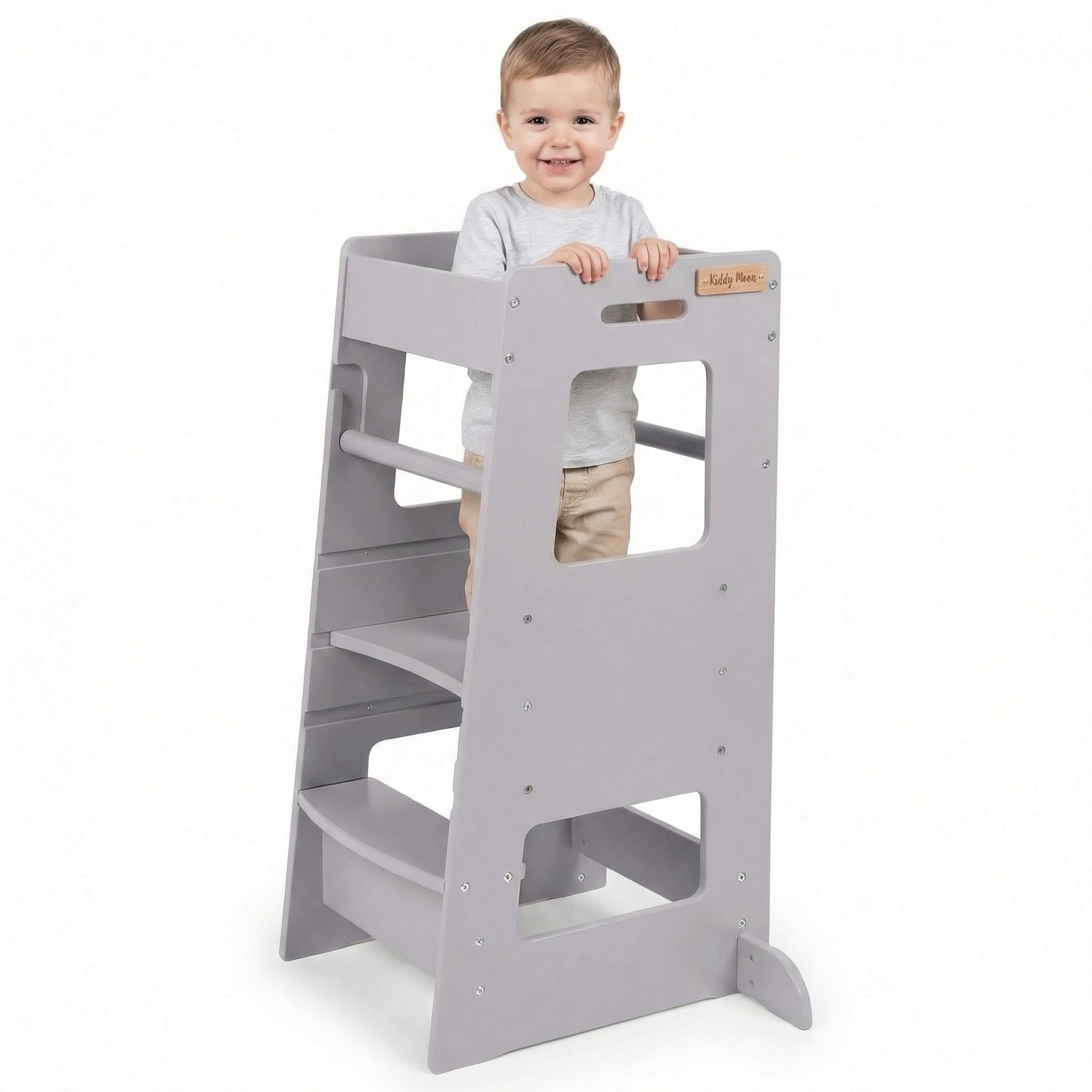 kiddymoon-lernturm-montessori-k-chenhelfer-3-fach-h-henverstellbar-schwarz image 7