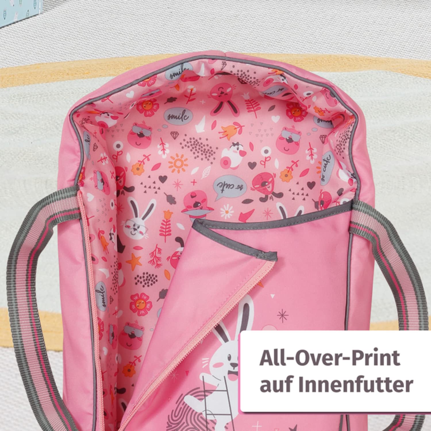 baby-born-babytrage-puppentrage-rosa-grau-f-r-36-cm-und-43-cm-puppen image 6