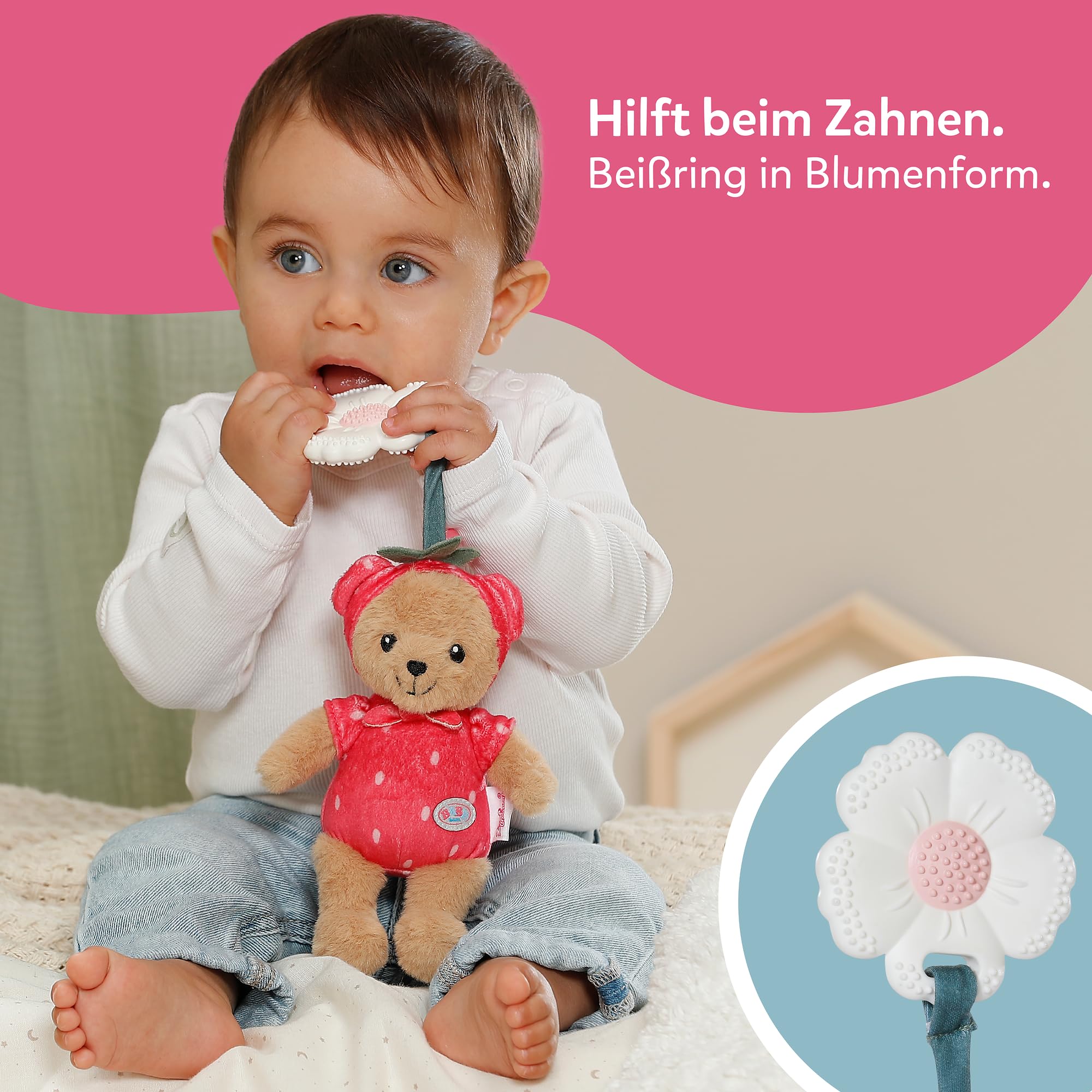 baby-born-for-babies-teddy-erdb-re-18-cm-mit-bei-ring-und-rassel image 3