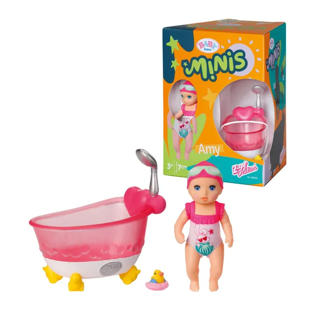 baby-born-minis-badewannen-spielset-mit-mini-puppe-amy-6-5cm-und-ente image 1