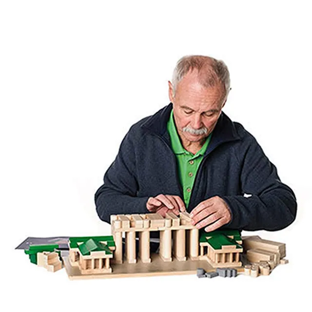 erzi-architect-brandenburger-tor-holzbaustein-set-184-teile-mit-bauanleitung image 1