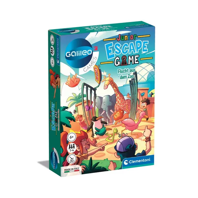clementoni-galileo-games-escape-game-junior-flucht-aus-dem-zoo-kinderspiel image 1