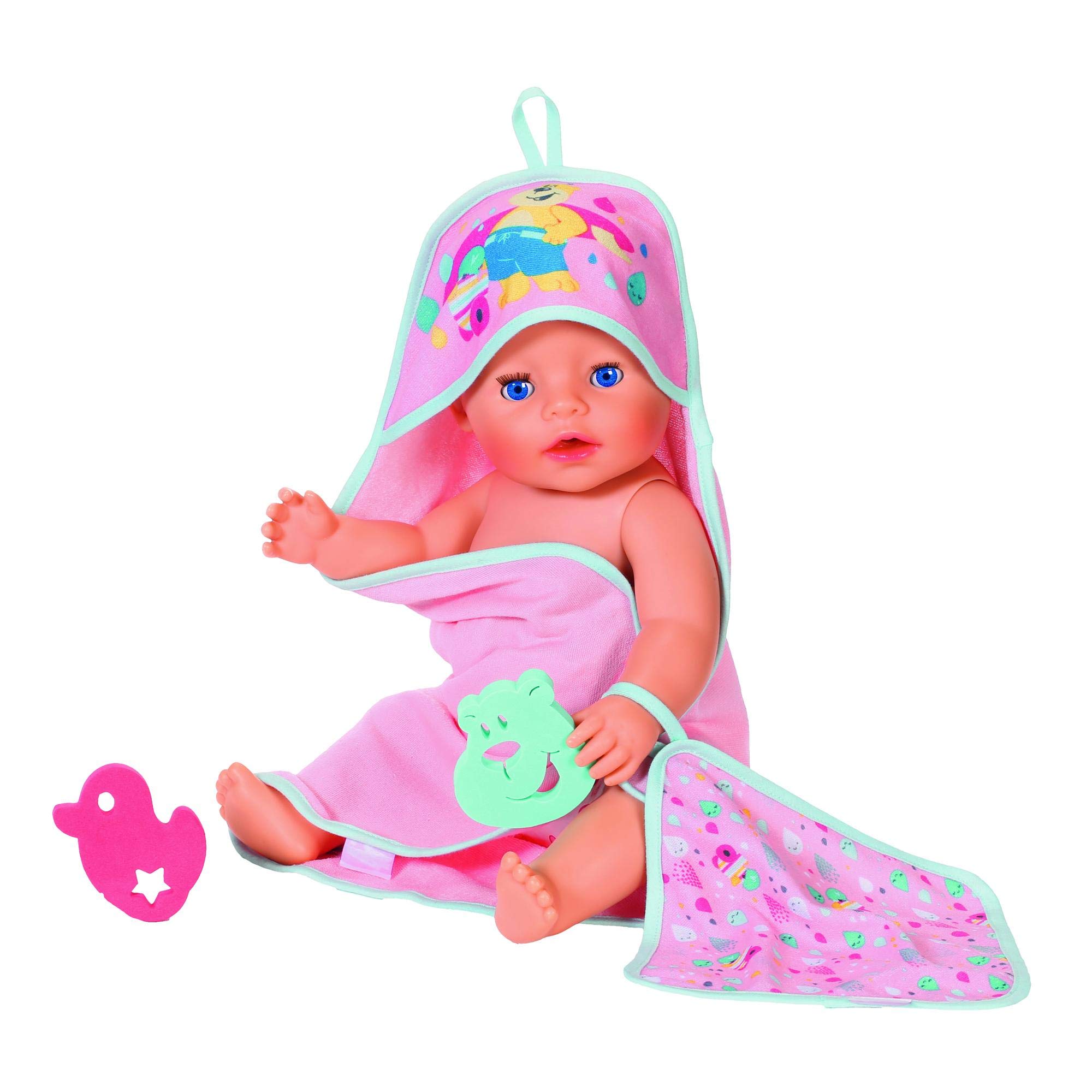 baby-born-bath-kapuzenhandtuch-schwamm-puppenzubeh-r-4-teilig-rosa-f-r-43-cm-pup image 2