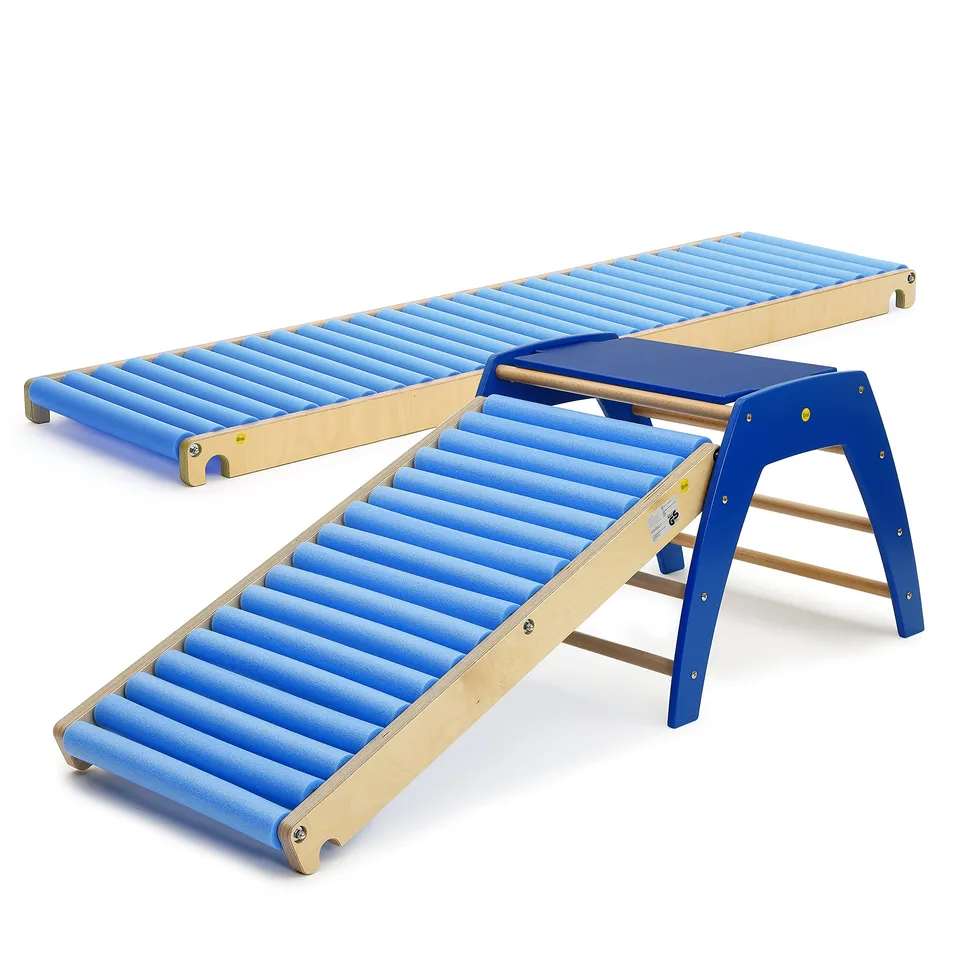 erzi-44466-parcours-rollenrutschen-set-aus-holz-mit-trapezbock-f-r-sport-und-the image 1