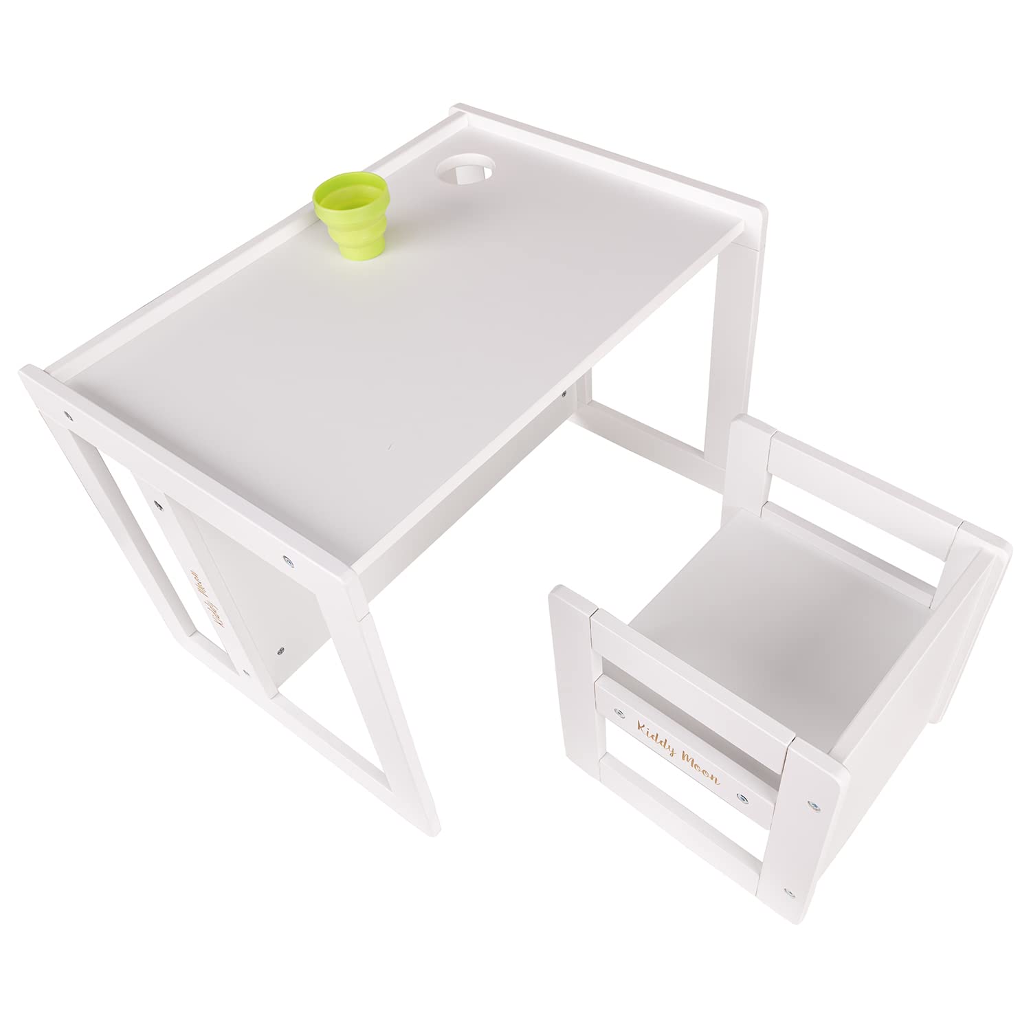 kiddymoon-kindertisch-mit-stuhl-2-in-1-wei image 6