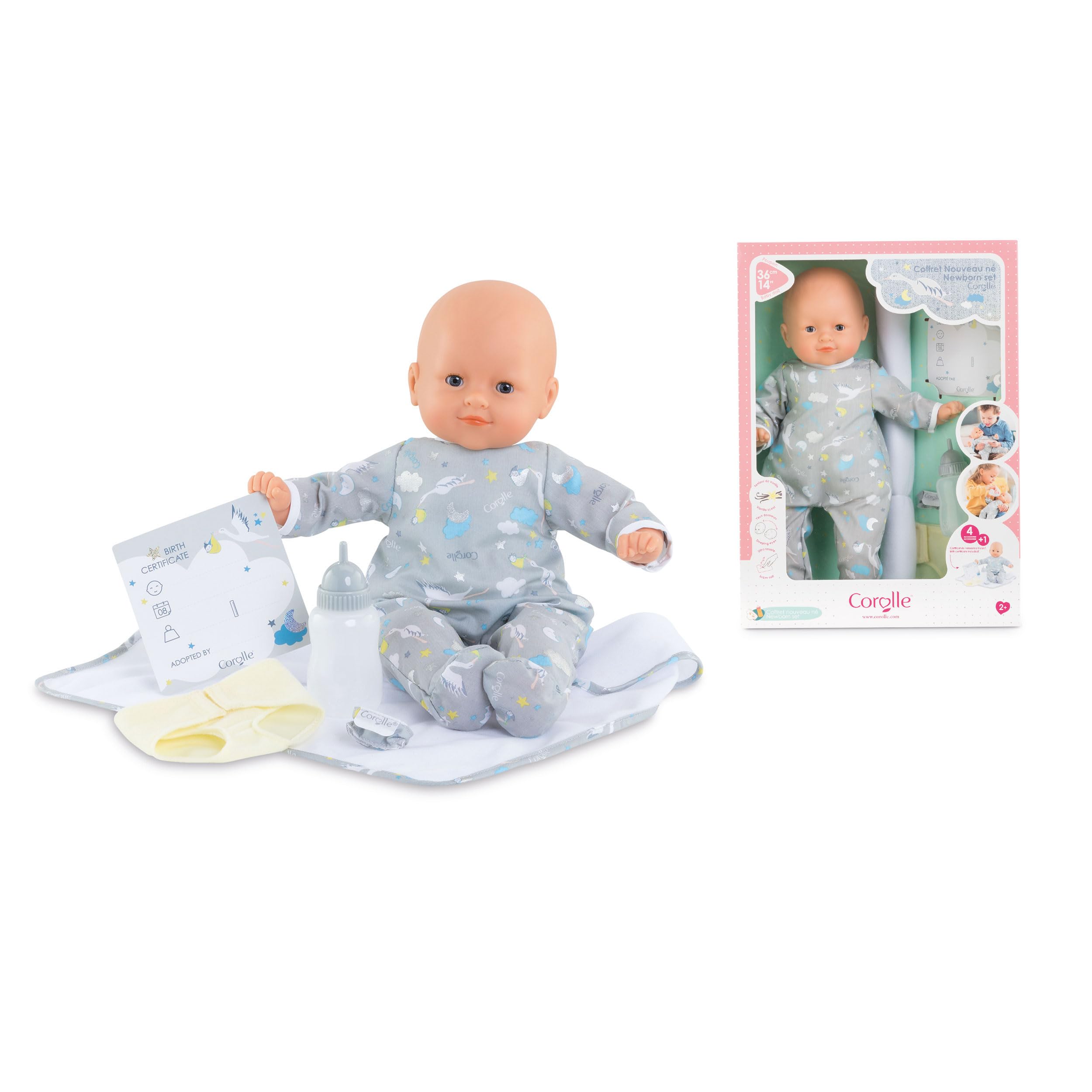 corolle-mon-grand-poupon-mein-neugeborenen-set-36cm-weichk-rperpuppe-mit-schlafa image 2