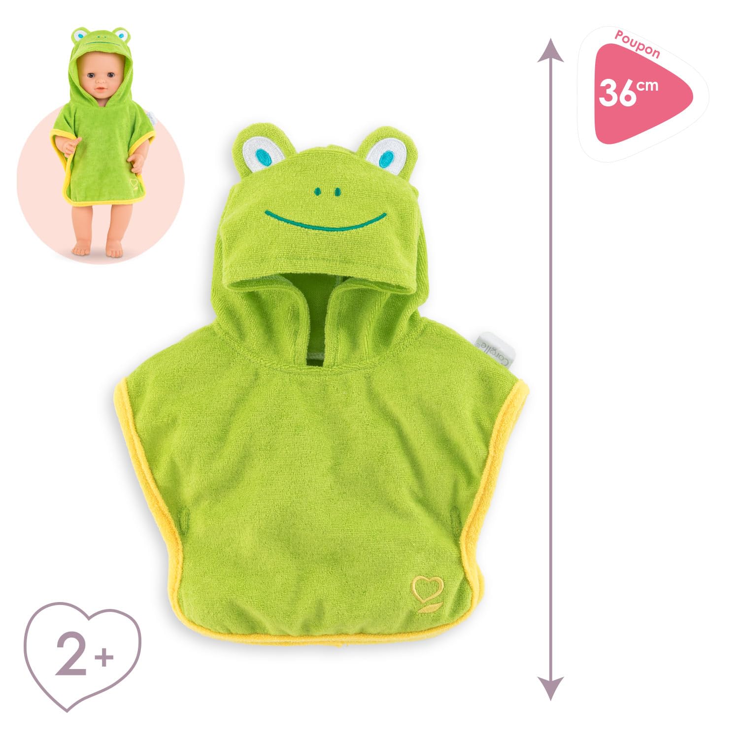 corolle-mon-grand-poupon-bademantel-frosch-f-r-36-cm-babypuppen image 2