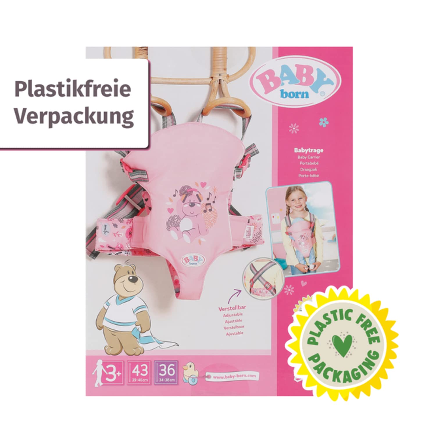 baby-born-babytrage-puppentrage-rosa-grau-f-r-36-cm-und-43-cm-puppen image 8