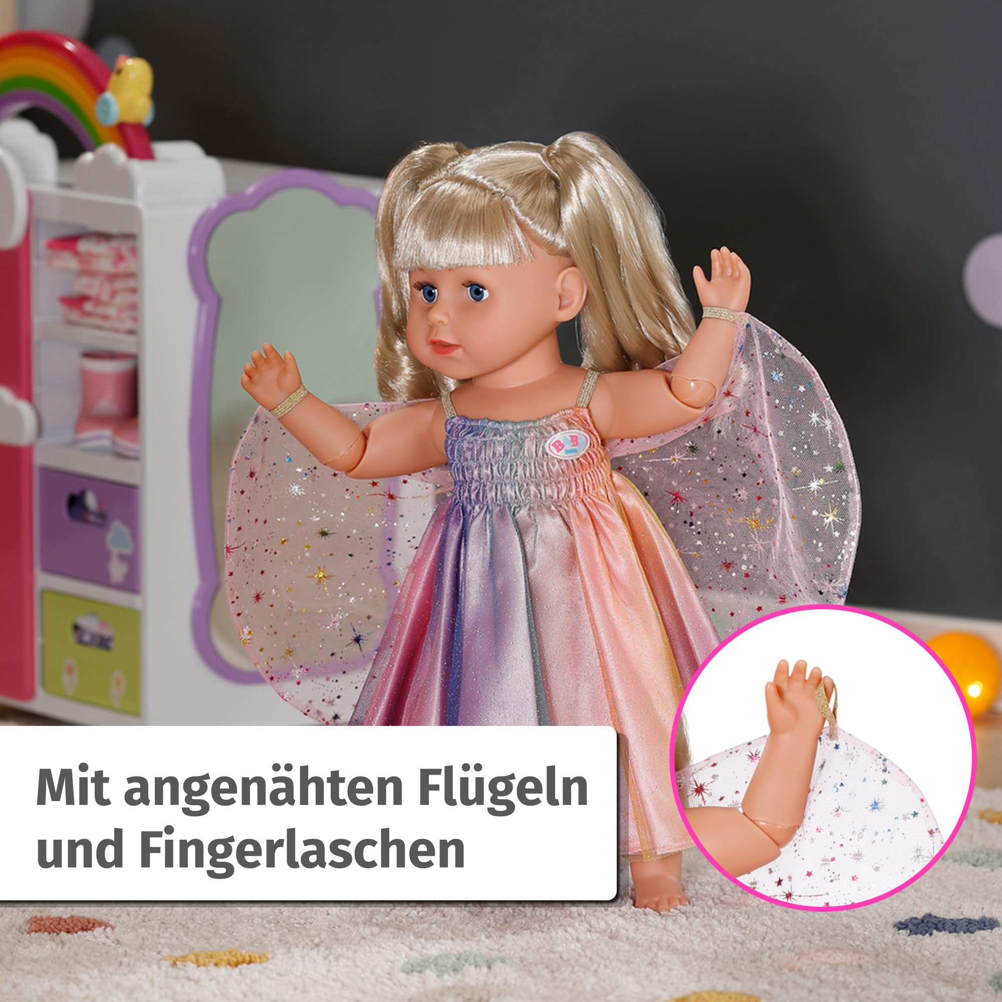 baby-born-regenbogen-kleid-mit-fl-geln-f-r-43-cm-puppen image 3