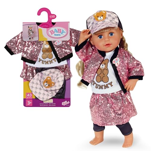 baby-born-glam-outfit-f-r-43-cm-puppen-pailletten-jacke-und-rock-set image 8