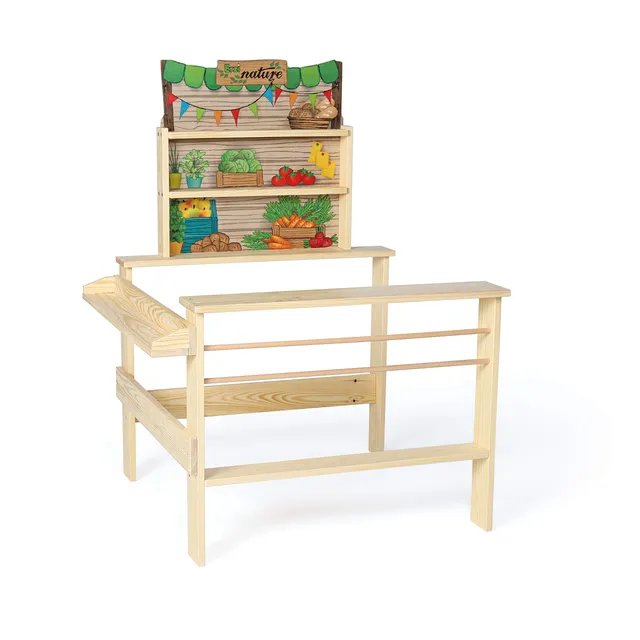 erzi-10061-kaufladen-bio-markt-aus-holz-kaufladenspielzeug-79-x-72-x-105-cm image 1