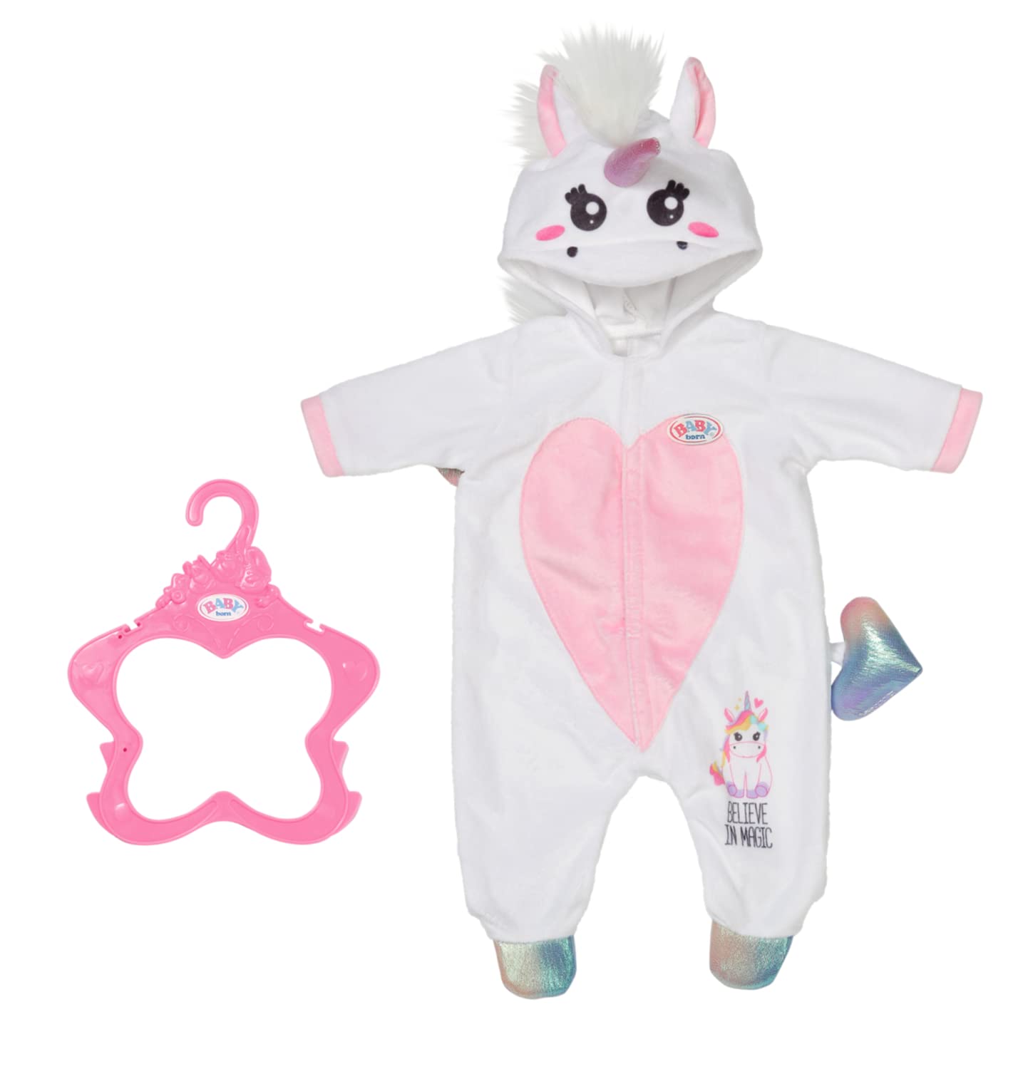 baby-born-einhorn-kuschelanzug-strampelanzug-43-cm-rosa-wei-mit-fl-geln image 1