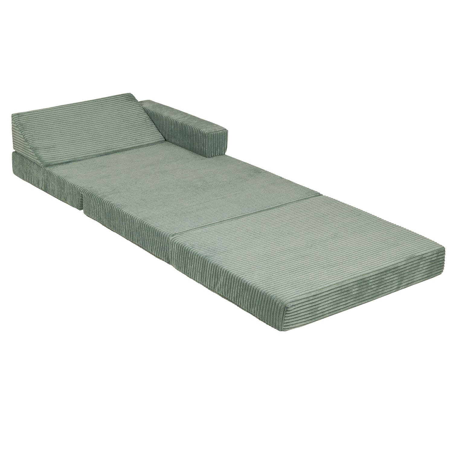 kiddymoon-kindersessel-aufklappbar-aus-schaumstoff-gr-n-faltmatratze-165-x-55-cm image 4