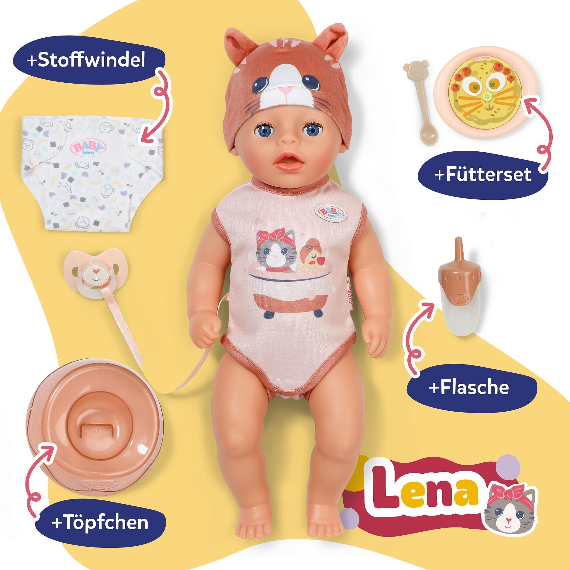 baby-born-lena-36-cm-babypuppe-im-katzen-strampler-7-funktionen image 2