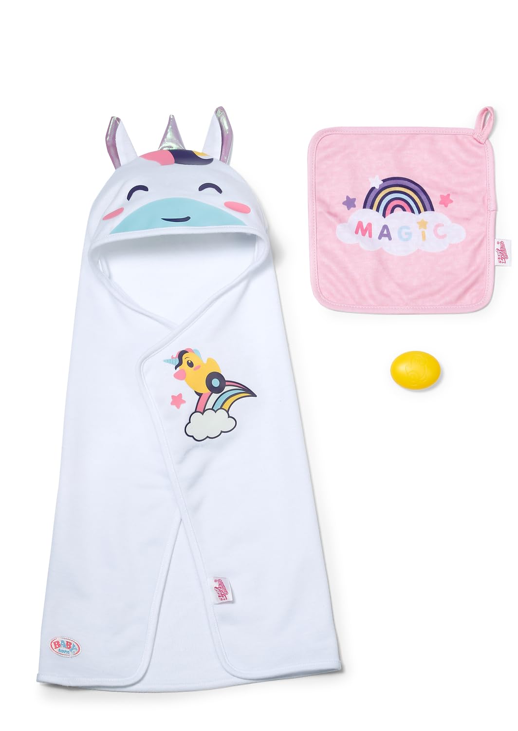 baby-born-kapuzenhandtuch-set-einhorn-f-r-36-und-43-cm-puppen image 1