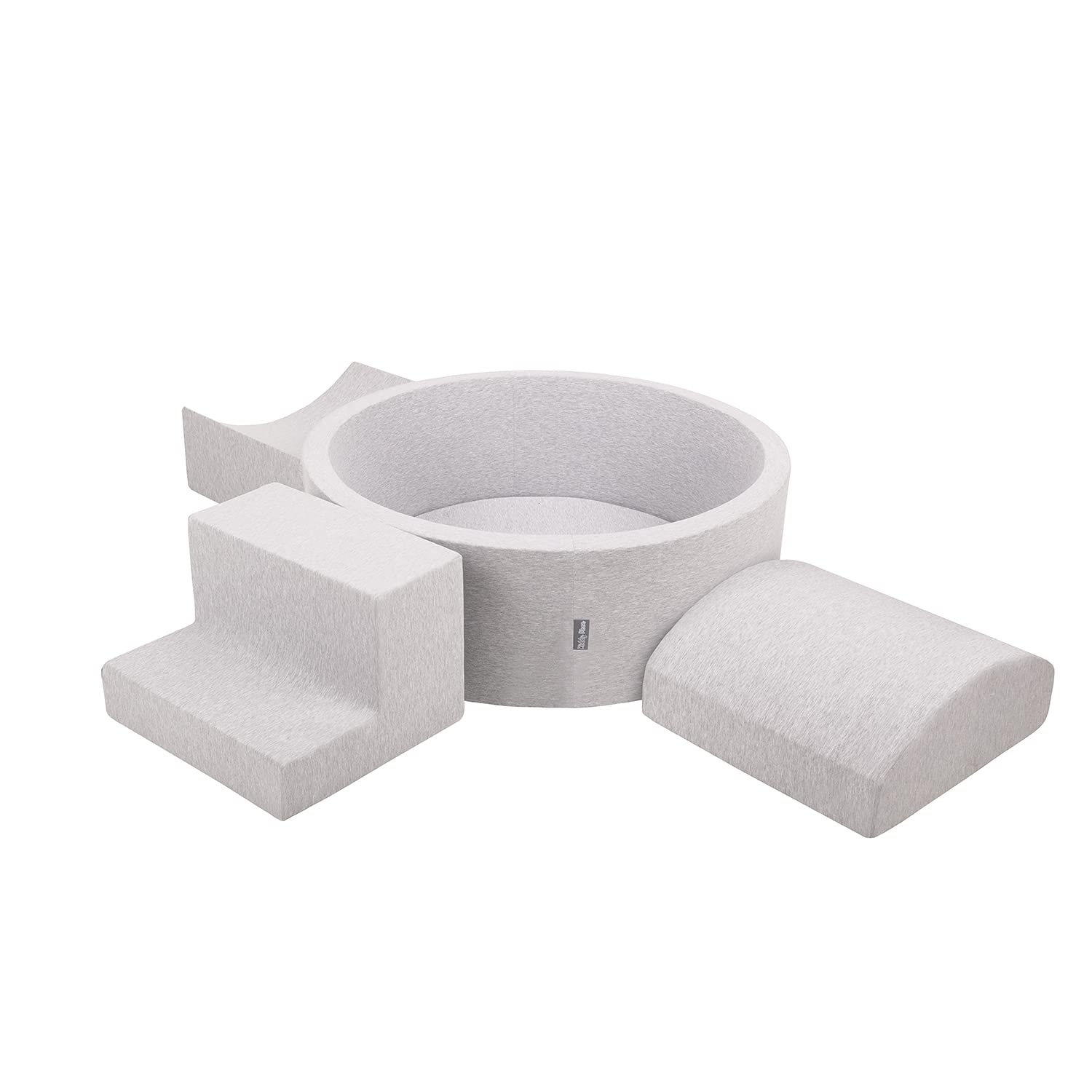 kiddymoon-spielplatz-aus-schaumstoff-mit-rundem-b-llebad-inkl-200-b-lle-7cm-hell image 7