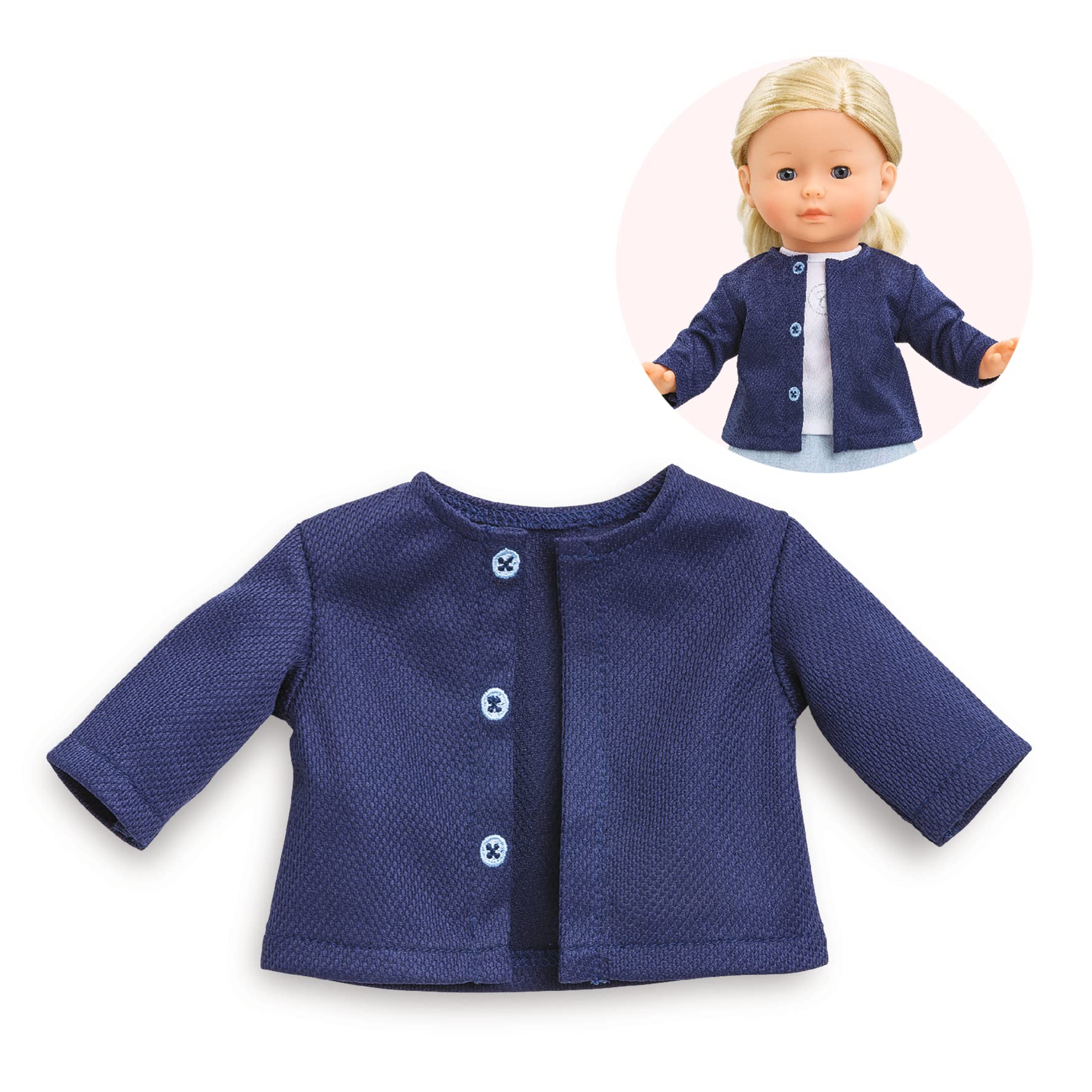 corolle-ma-corolle-blaue-strickjacke-puppenkleidung-f-r-36-cm-puppen image 4