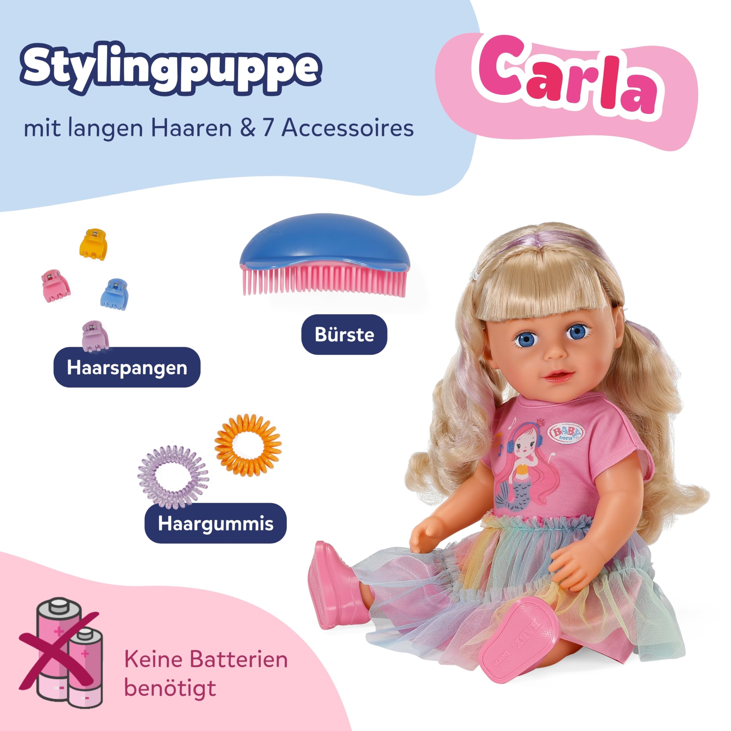 baby-born-carla-43cm-stylingpuppe-mit-langen-blonden-haaren image 2
