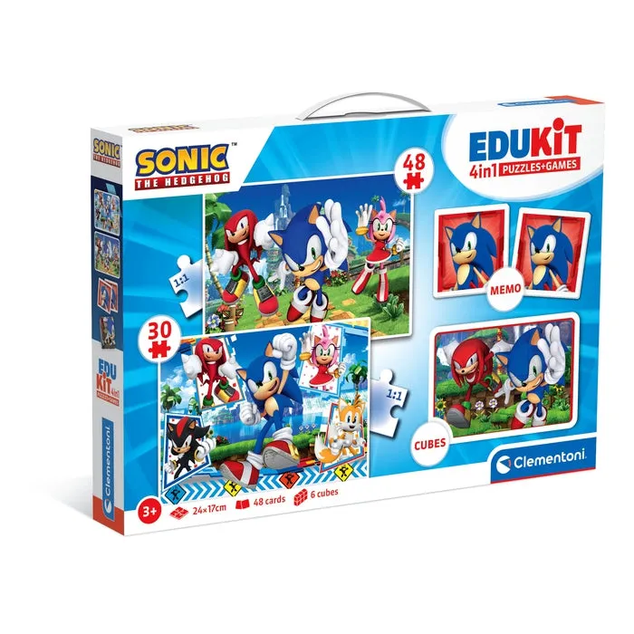 clementoni-edukit-4-in-1-sonic-lernspiel-set-puzzle-memo-w-rfelpuzzle image 1