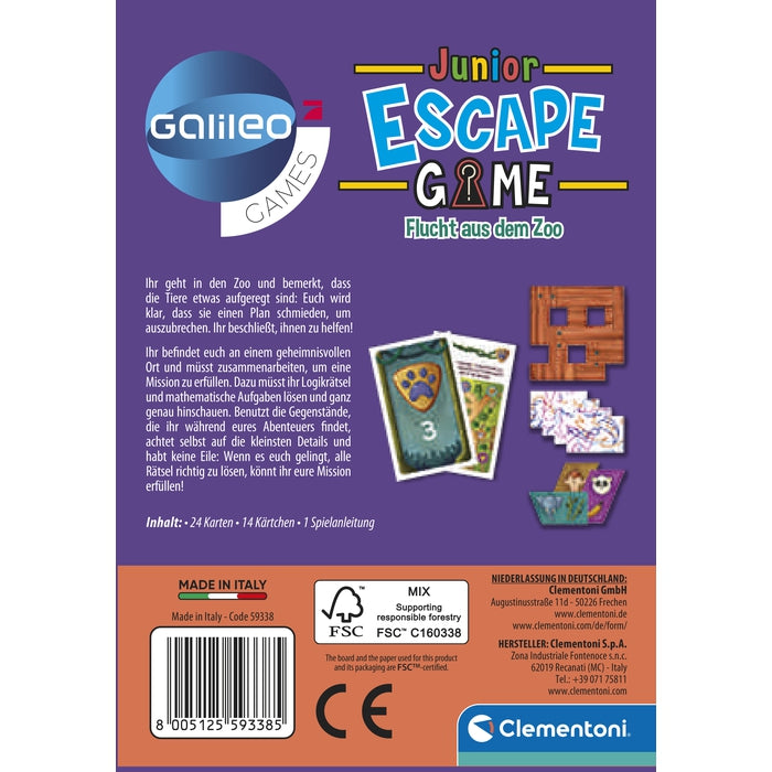 clementoni-galileo-games-escape-game-junior-flucht-aus-dem-zoo-kinderspiel image 7