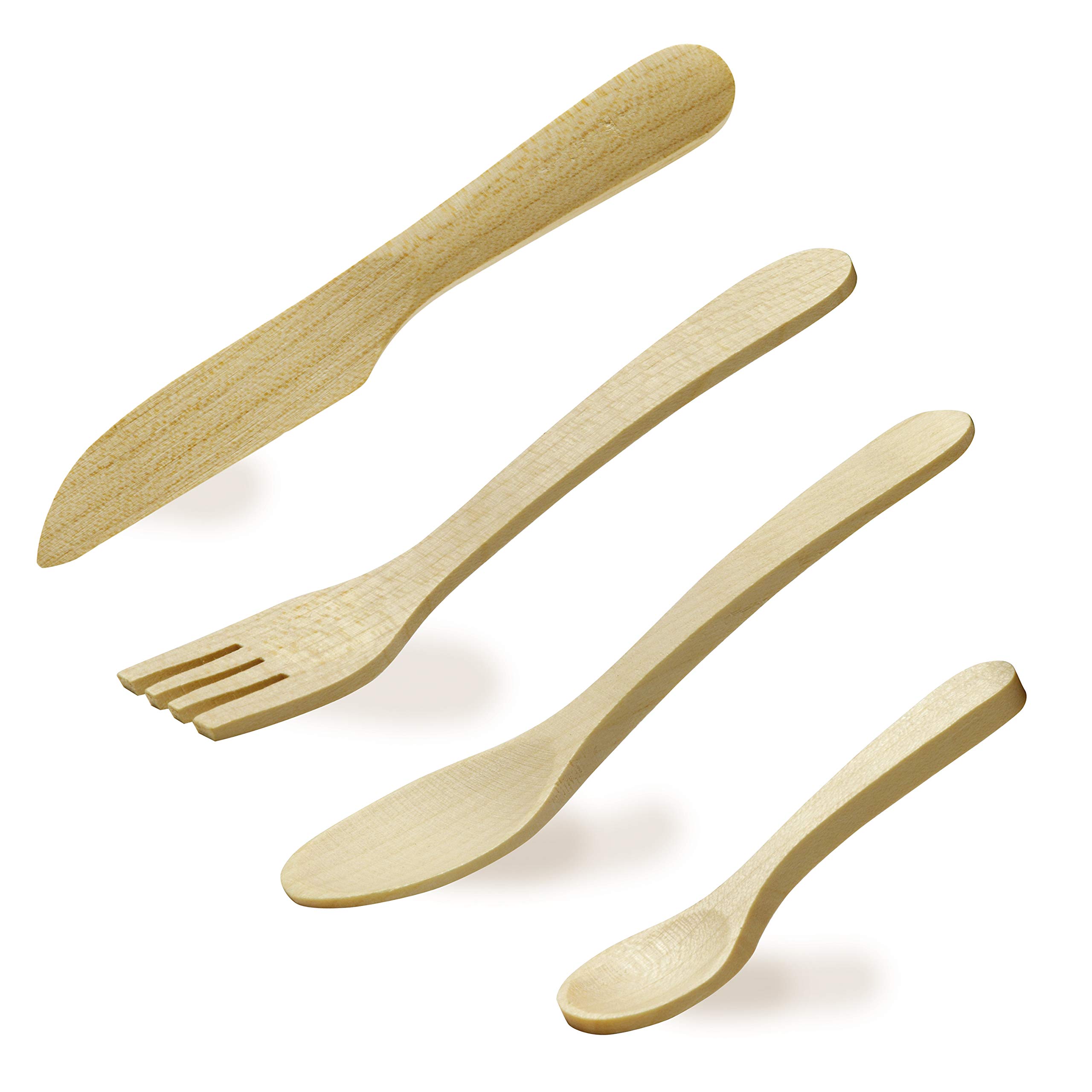 erzi-10658-besteck-aus-holz-4-teiliges-kinderk-chen-set image 1