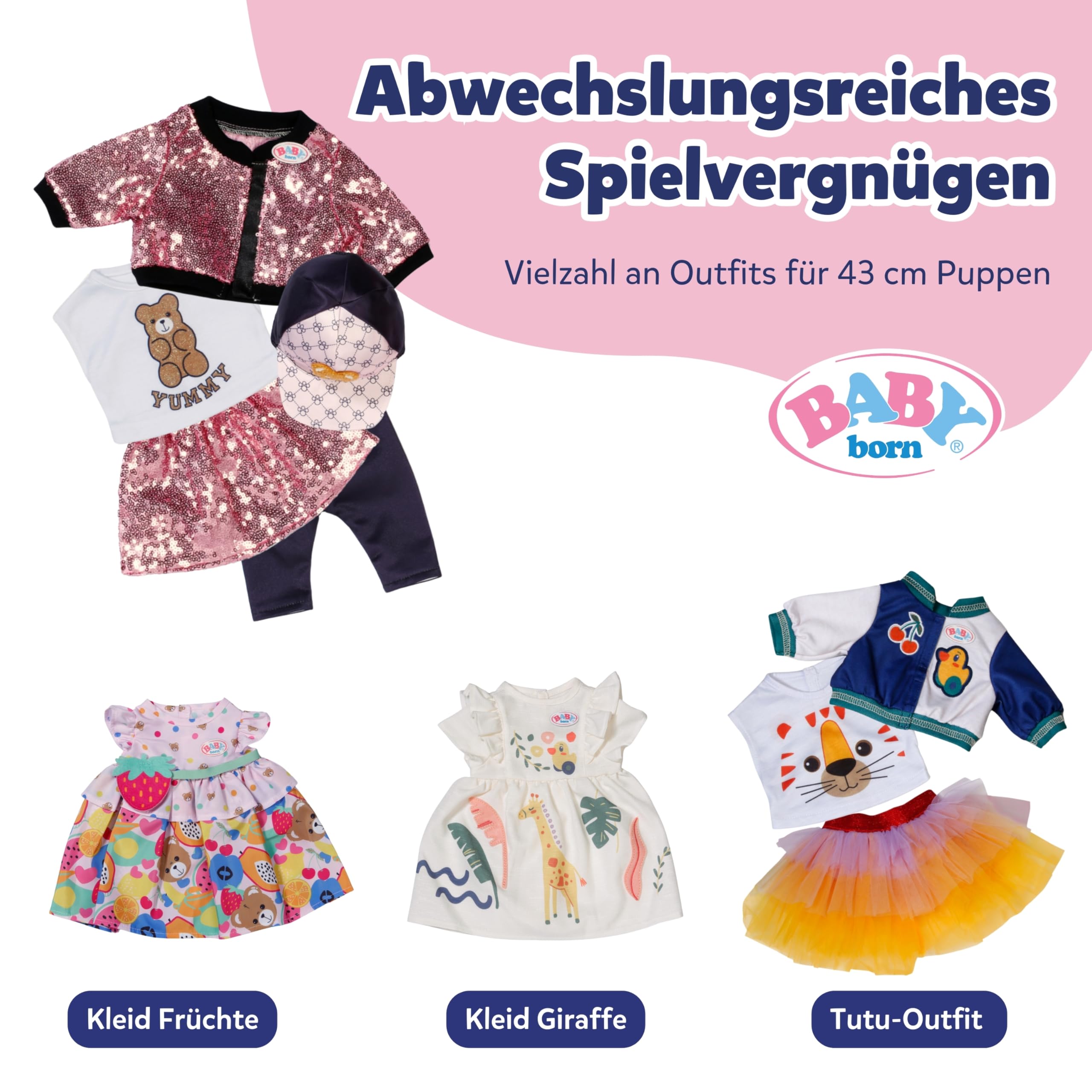 baby-born-glam-outfit-f-r-43-cm-puppen-pailletten-jacke-und-rock-set image 6