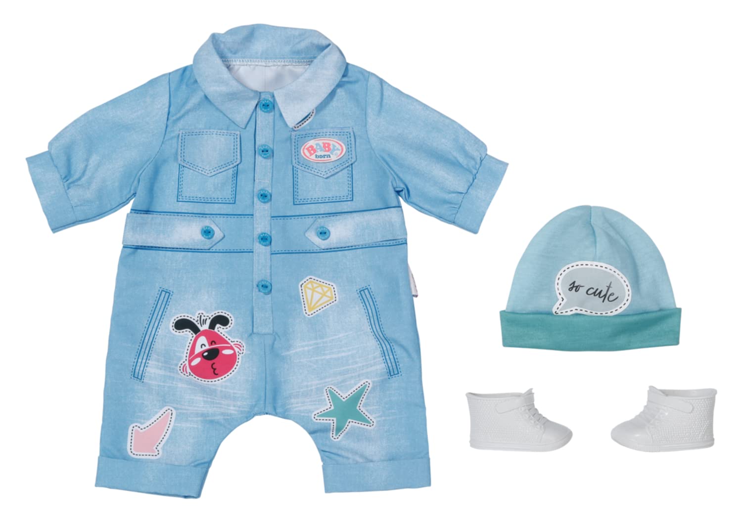 baby-born-deluxe-jeans-overall-43cm-puppenkleidung-set image 1