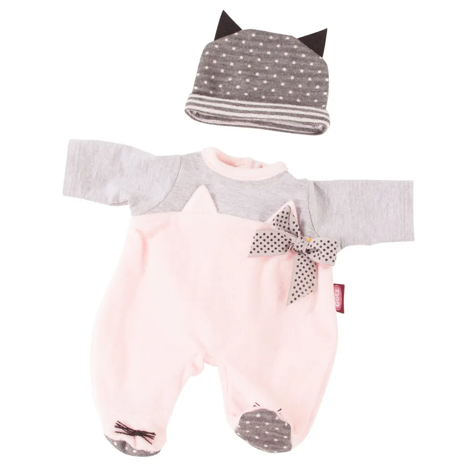 g-tz-kombi-cosy-cat-strampler-mit-m-tze-f-r-babypuppen-42-46-cm image 1