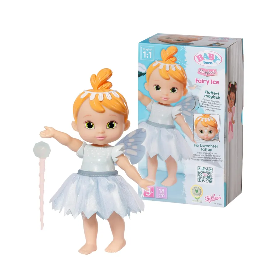 baby-born-storybook-fairy-ice-18-cm-feen-puppe-mit-fl-geln-zauberstab-und-bilder image 1